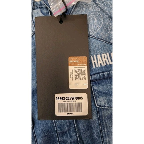 Harley-Davidson Women's Shirt Denim Sleeveless Liberty Bell Small NWT $126Retail - Picture 9 of 11